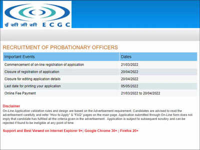 ECGC PO recruitment 2022 notification released: Apply online for 75 posts @ecgc.in