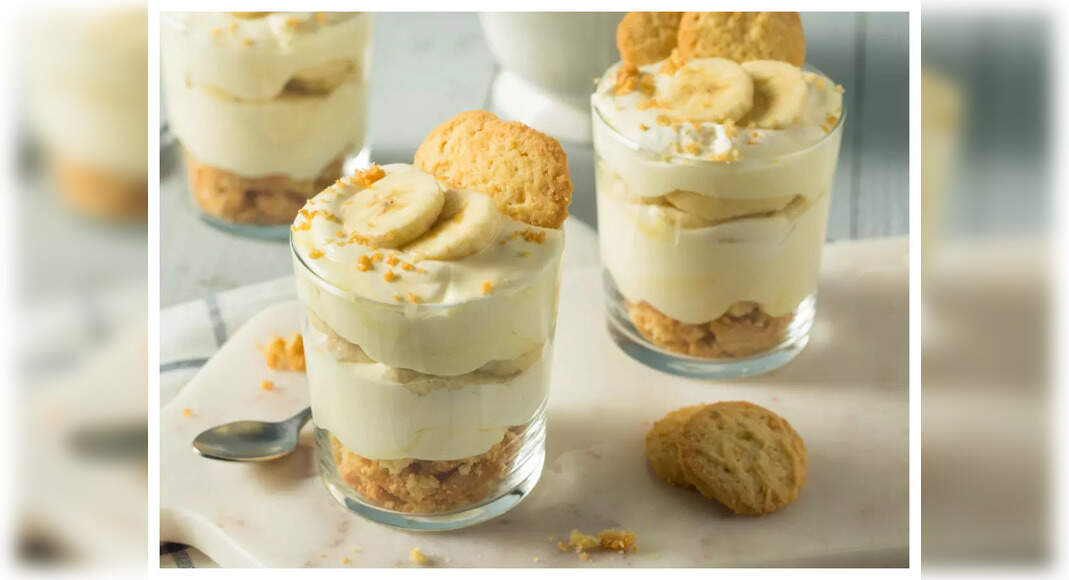 Banana Butter Cookie Pudding Recipe: How to Make Banana Butter Cookie Pudding Recipe | Homemade Bana