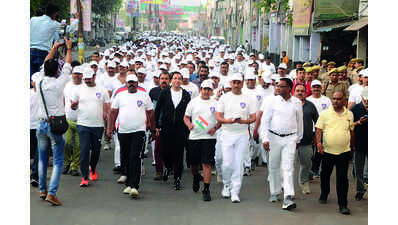 Walkathon held on 1-yr of police commissionerate system