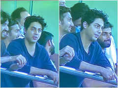 Aryan Khan cheers for team at Wankhede Stadium