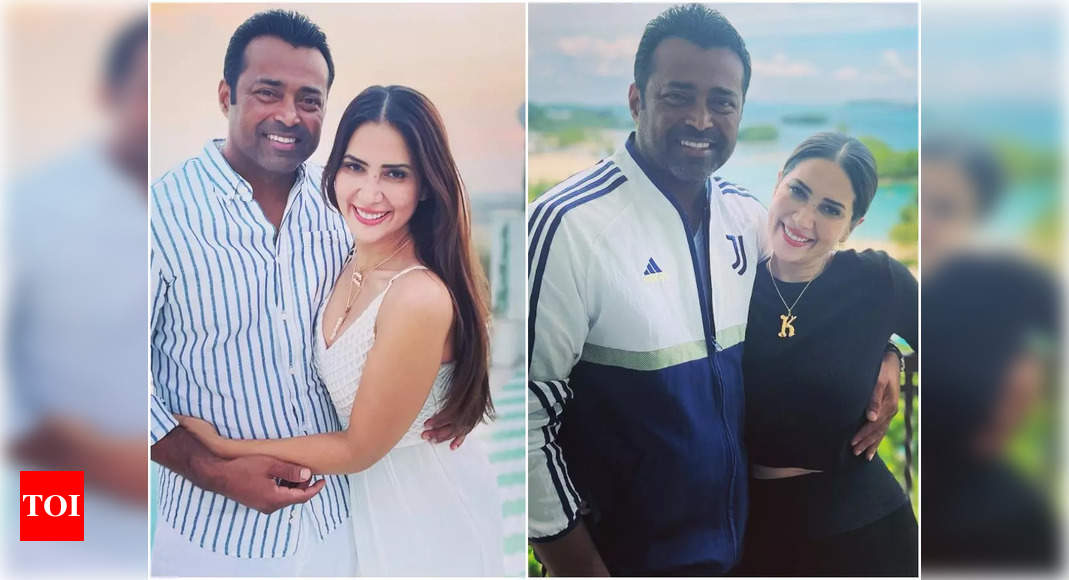 Kim Sharma shares mushy pictures with beau Leander Paes as they celebrate their first anniversary together – Times of India