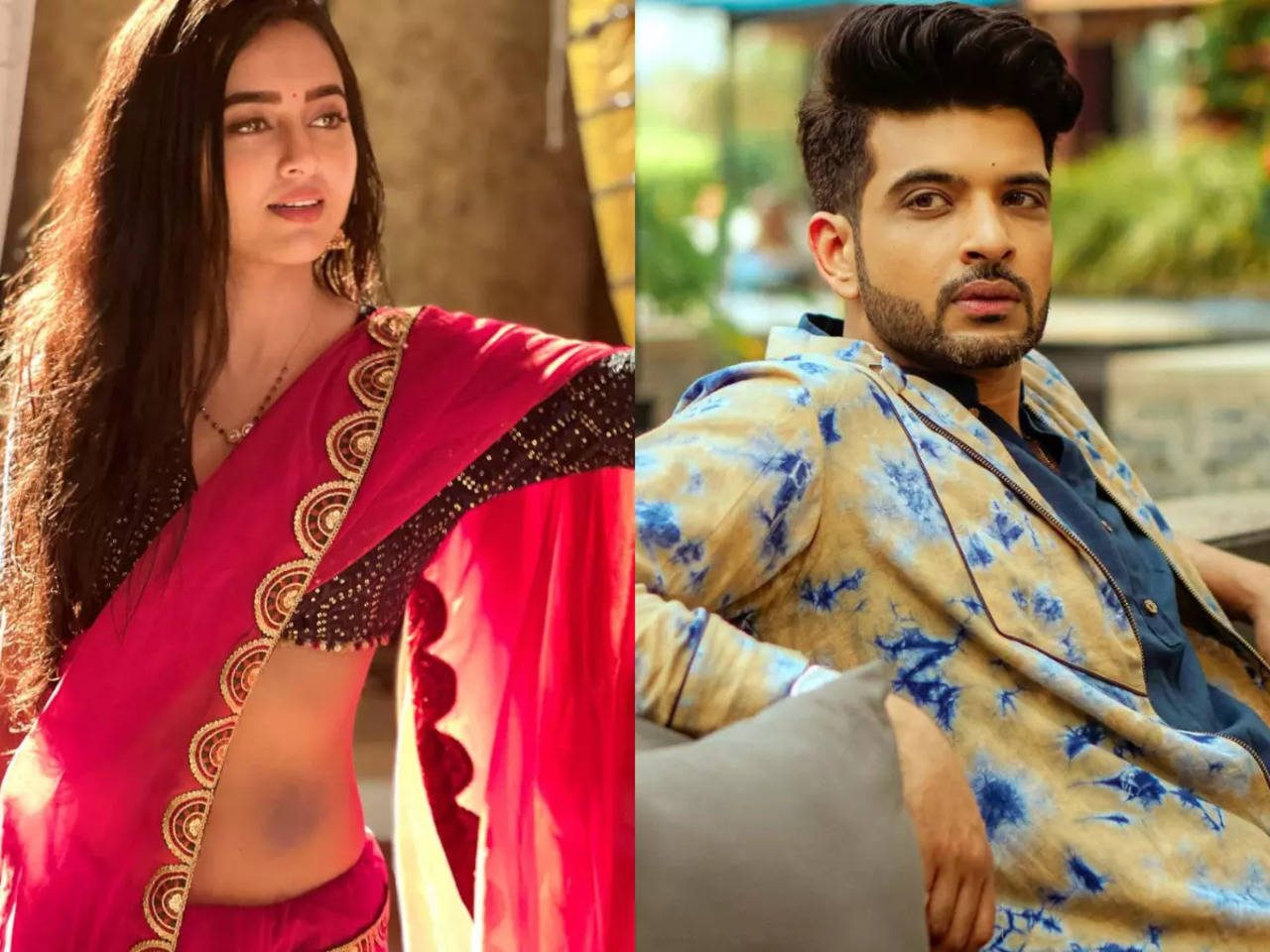 Tejasswi Prakash posts photos in saree from Naagin 6 shoot; boyfriend Karan Kundrras reaction to it is unmissable pic