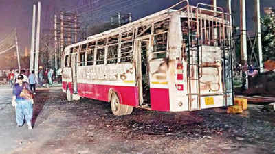 Haryana: Bus set on fire as protest outside Manesar factory turns violent