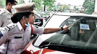 MLA, police stickers on vehicles rampant in Hyderabad