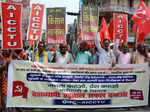 Central trade unions observe Bharat Bandh; see pics