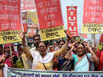 Central trade unions observe Bharat Bandh; see pics