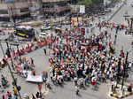 Central trade unions observe Bharat Bandh; see pics