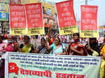 Central trade unions observe Bharat Bandh; see pics