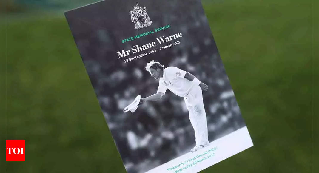 Thousands bid farewell to Shane Warne at state memorial service | Cricket News – Times of India