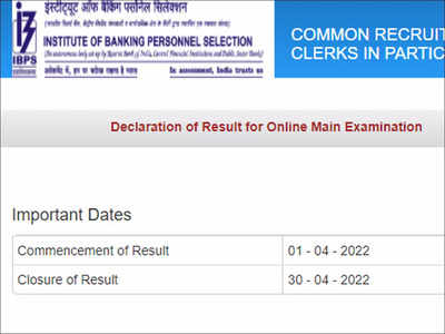 IBPS Clerk XI Mains Result 2022 announced at ibps.in, download here
