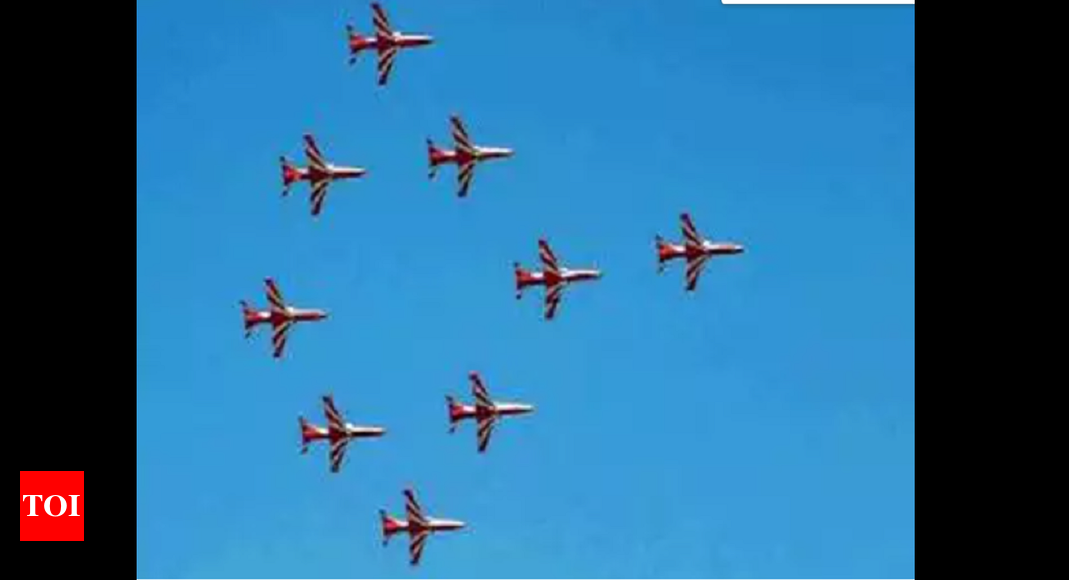 Hyderabad: Flypast by IAF Suryakiran aerobatic team on April 2 ...