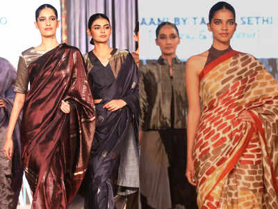 Saris from 11 different Indian states on the ramp