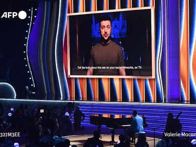 Ukrainian President Zelensky appears in taped video at Grammy Awards; appeals to viewers 'Support us in any way you can'