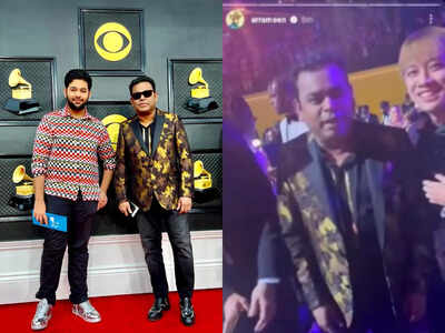 AR Rahman, son Ameen spotted with BTS at the Grammys | Tamil Movie News ...
