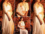 Mom-to-be Sonam Kapoor flaunts her baby bump in these new pictures in an ivory saree