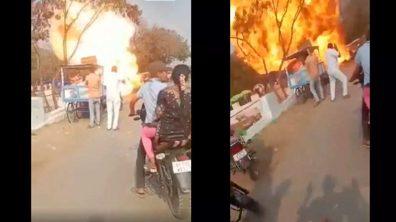 viral video: Viral video: Motorcycle catches fire, exploded