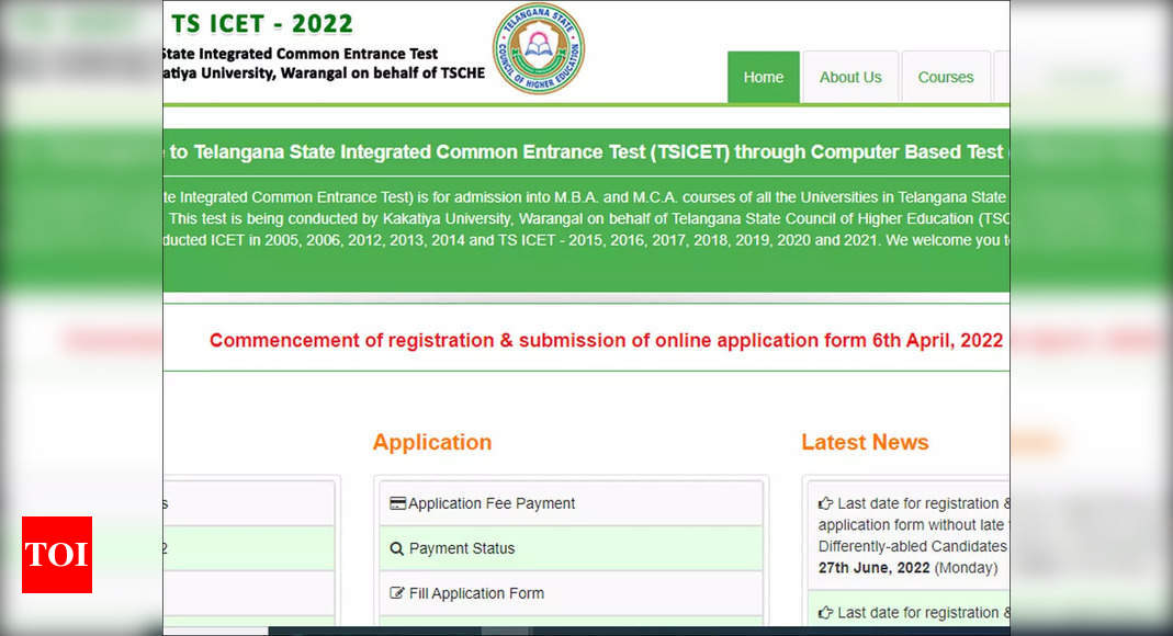 TS ICET 2022 application process begins at icet.tsche.ac.in, direct link here – Times of India