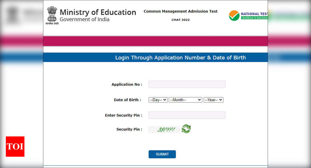 CMAT 2022 Admit Card released at cmat.nta.nic.in, download here ...