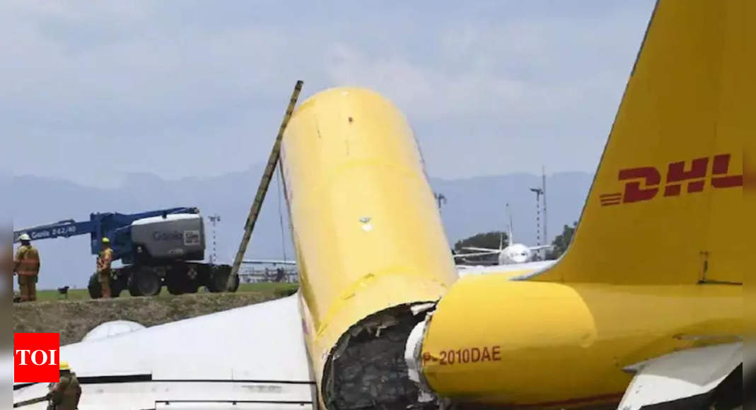 costa rica:  Cargo plane breaks in two during emergency landing in Costa Rica – Times of India