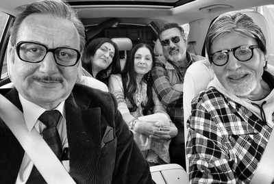 Anupam Kher’s car selfie with Amitabh Bachchan, Boman Irani and Neena Gupta leaves fans awestruck