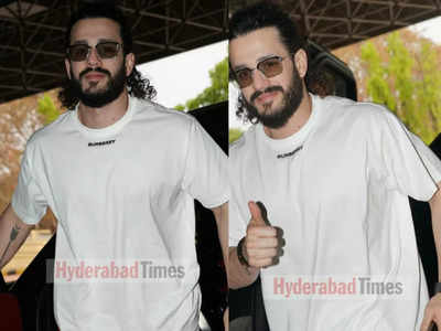Spotted: Akhil Akkineni shows off his cool new look as he jets off to shoot for a new schedule of Agent
