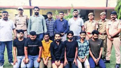 The seven accused in police custody on Sunday