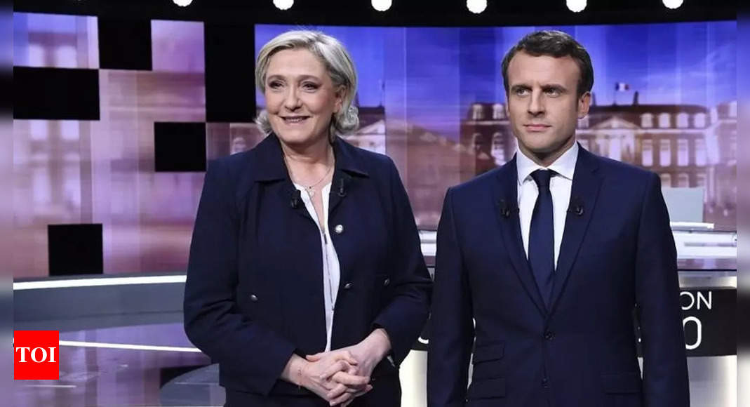 macron: Duel français: Emmanuel Macron vs Marine Le Pen se battent pour la présidence