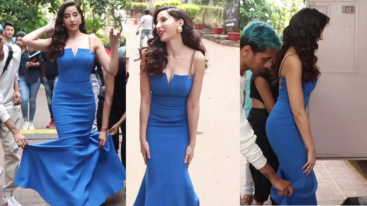 Nora Fatehi Faces Oops Moment In Black Tight-Fitted Bodycon, Fixes Her  Dress At Citadel Premiere - Watch, People News