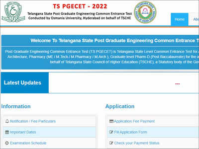 TS PGECET 2022 Application registration begins today at pgecet.tsche.ac.in