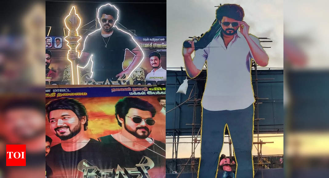 Giant Banners Of Vijay Erected Ahead Of 'Beast' Release | Tamil Movie ...