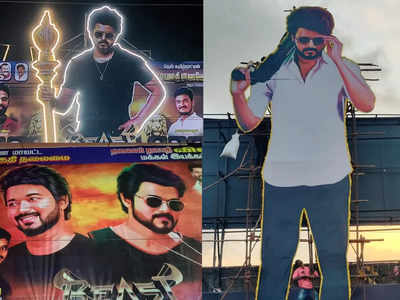 Giant banners of Vijay erected ahead of 'Beast' release