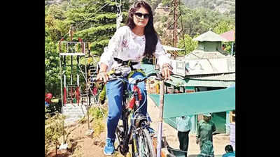 Uttarakhand: Sky cycling opens for tourists at Cave Gardens in Nainital