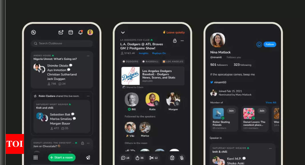 iOS:  Clubhouse announces Dark Mode for Android and iOS – Times of India
