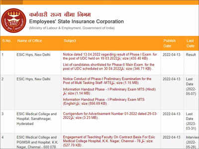 ESIC UDC Phase 1 result 2022 released @esic.nic.in, 20,681 pass; download here
