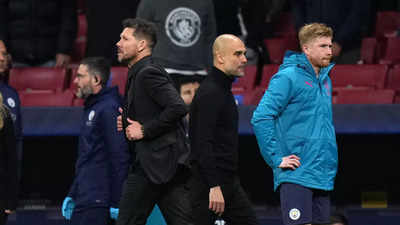 Simeone aims dig at Guardiola after Atletico Madrid and Man City players scrap in tunnel