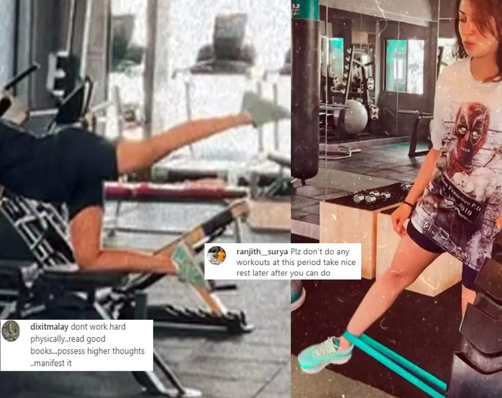 
Pregnant actress Pranitha Subhash does stretches and exercise in gym, netizens urge her 'to be careful'
