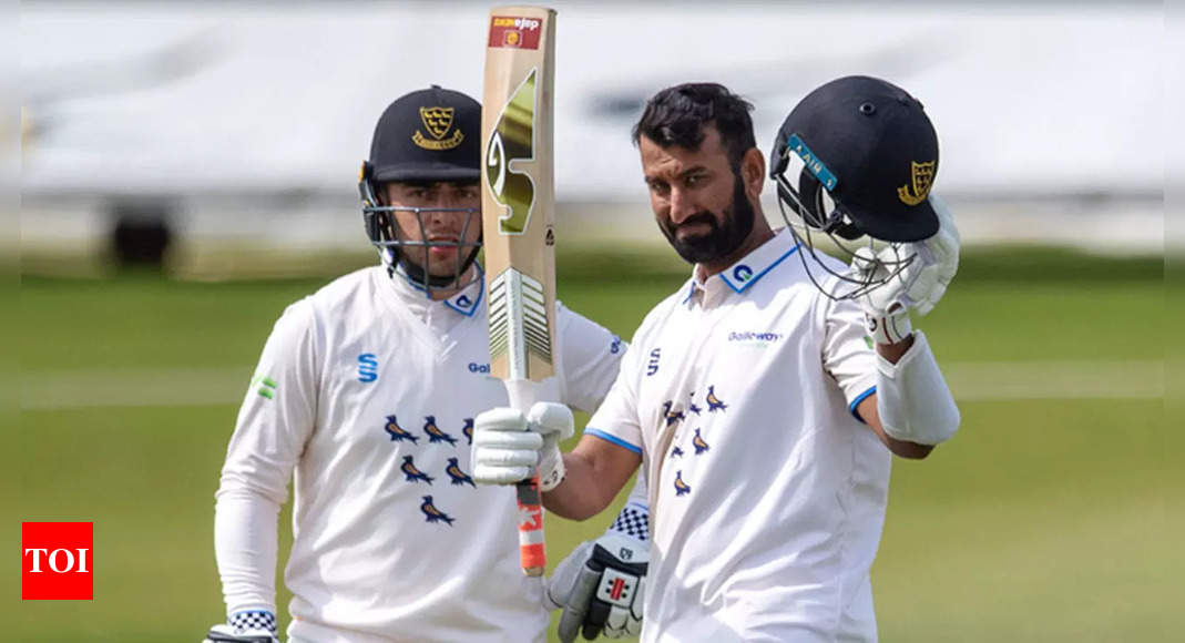 Cheteshwar Pujara hits double ton in second innings on Sussex debut | Cricket News – Times of India