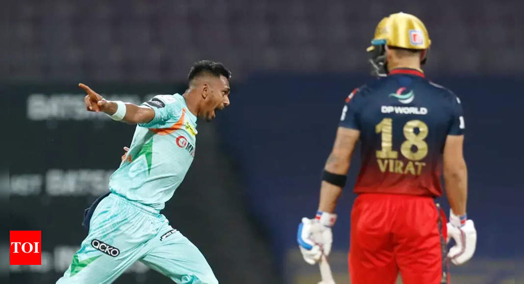 Dushmantha Chameera becomes fourth bowler to dismiss Virat Kohli on golden duck in IPL | Cricket News – Times of India