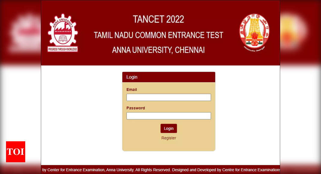 TANCET 2022 application last date today, apply @tancet.annauniv.edu – Times of India