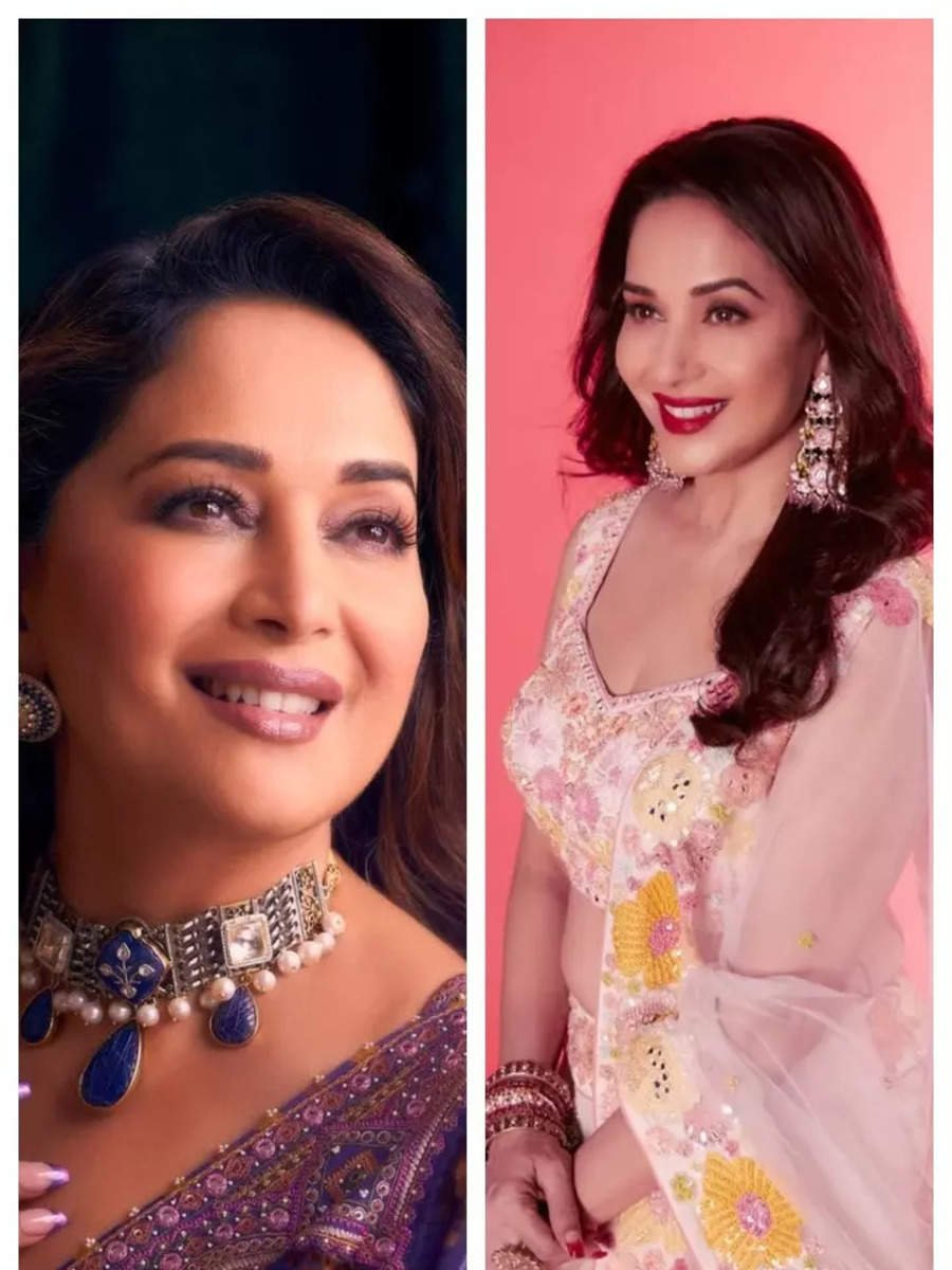Madhuri Dixit Nenes Stunning Floral Closet Times Of India