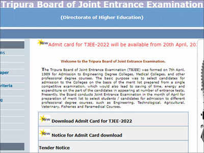 TJEE 2022 admit card released at tbjee.nic.in, exam on April 27; download here