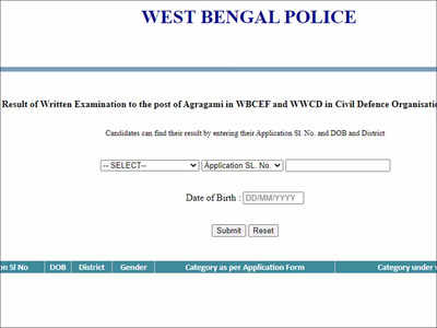 WB Police Agragami Result 2022 announced at prb.wb.gov.in, download here