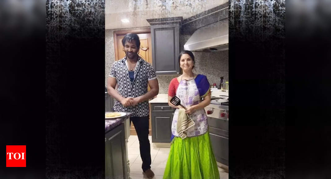Watch Sunny Leone shares an interesting video as she cooks parathas for Vishnu Manchu Telugu Movie News pic
