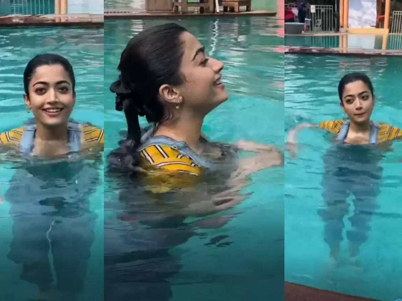 Rashmika Mandanna's swimming pool video goes viral | Tamil Movie News -  Times of India