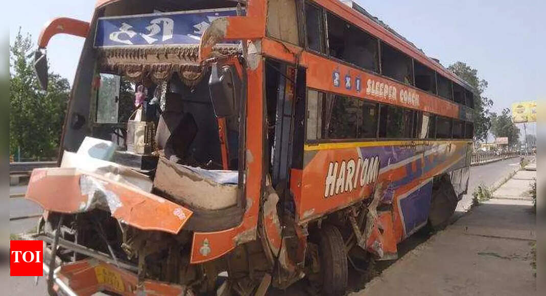 Bus with Gujarat pilgrims overturns near Haridwar Dehradun News