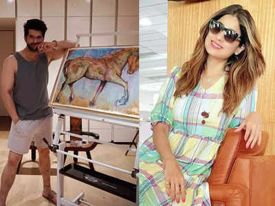 Bigg Boss fame Raqesh Bapat stands tall with his stunning work of art; Shamita Shetty goes 'Wooww'