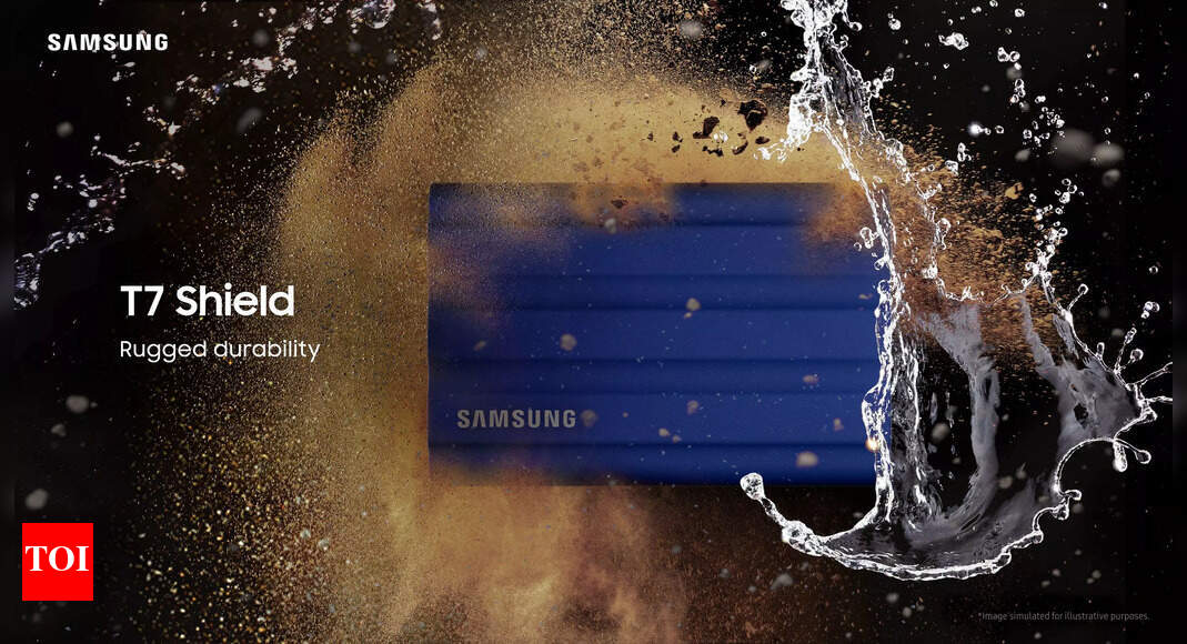 Samsung T7 Shield portable SSD:  Samsung launches T7 Shield portable SSD in India, features rugged design and faster performance – Times of India