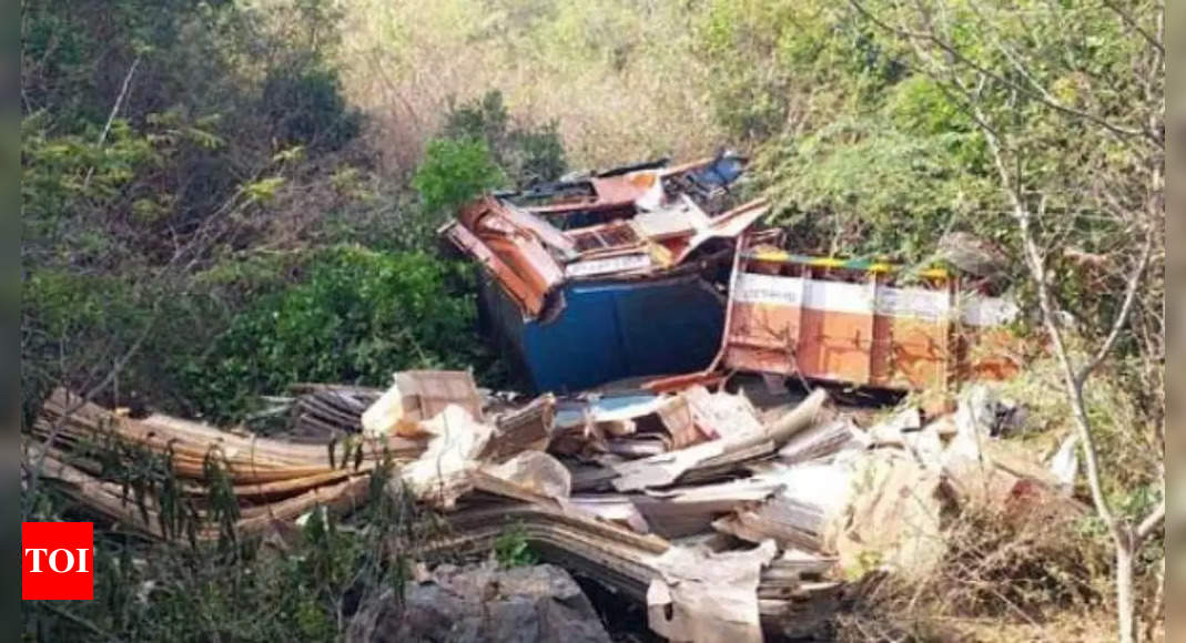 Andhra Pradesh: Plywood truck heading to Chennai from Hindupur falls ...