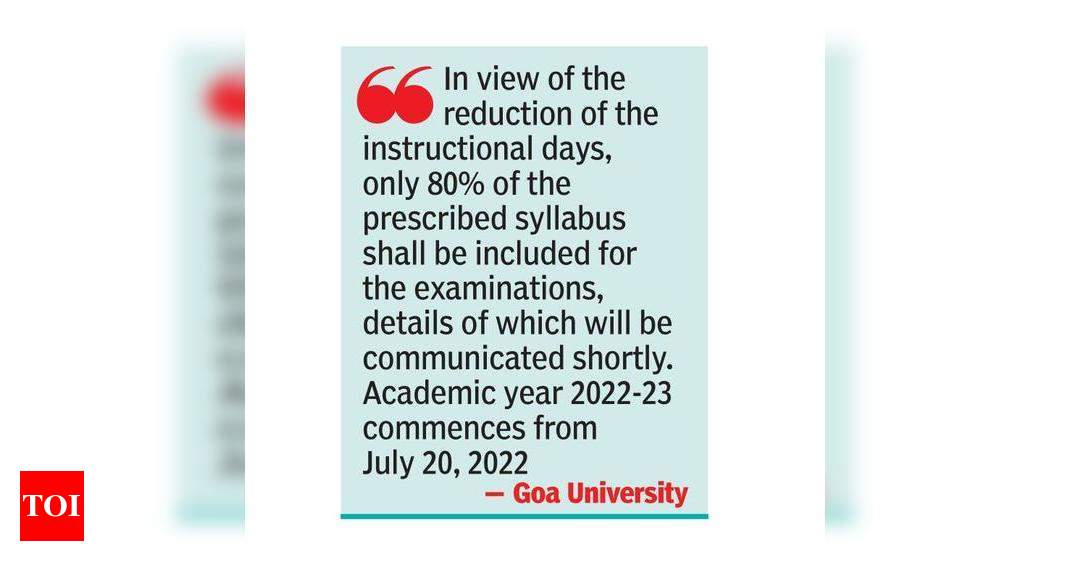 Now, Goa University curtails syllabus, new academic year to start earlier