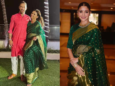 Anushka sharma clearance velvet saree wedding